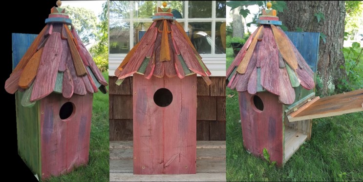 three views of finished Owl House